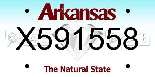 X591558 Arkansas License Plate