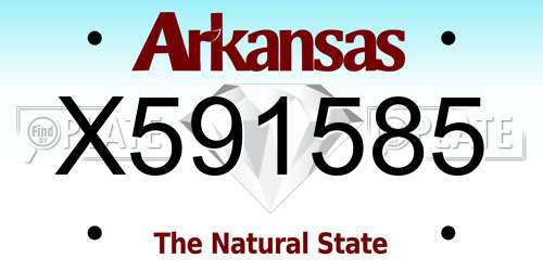 X591585 Arkansas License Plate