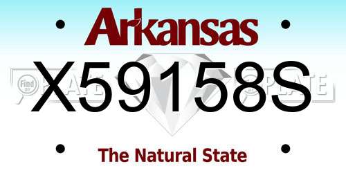 X59158S Arkansas License Plate