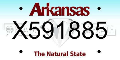 X591885 Arkansas License Plate