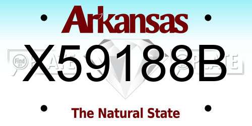 X59188B Arkansas License Plate