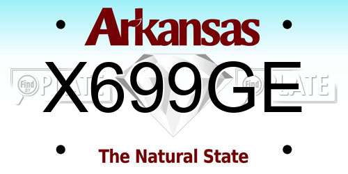 X699GE Arkansas License Plate