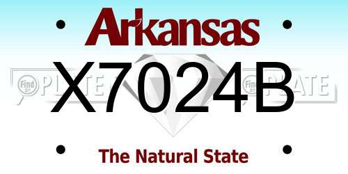 X7024B Arkansas License Plate