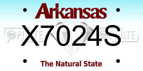 X7024S Arkansas License Plate