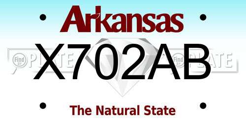 X702AB Arkansas License Plate
