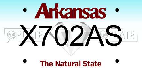 X702AS Arkansas License Plate
