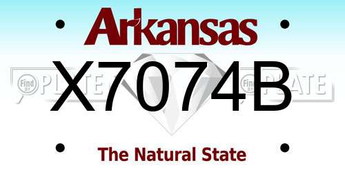 X7074B Arkansas License Plate