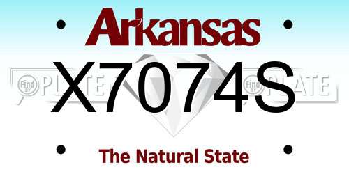 X7074S Arkansas License Plate