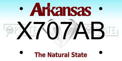 X707AB Arkansas License Plate
