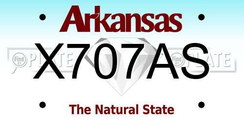 X707AS Arkansas License Plate
