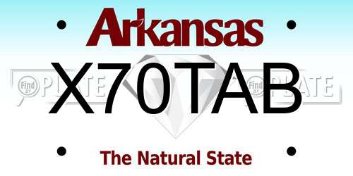 X70TAB Arkansas License Plate