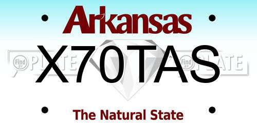 X70TAS Arkansas License Plate