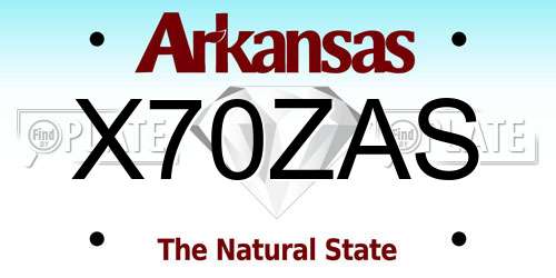X70ZAS Arkansas License Plate