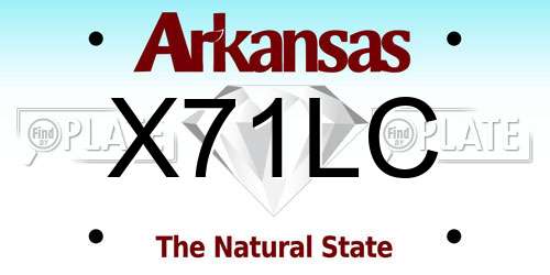 X71LC Arkansas License Plate