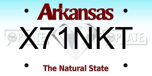 X71NKT Arkansas License Plate