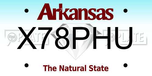 X78PHU Arkansas License Plate