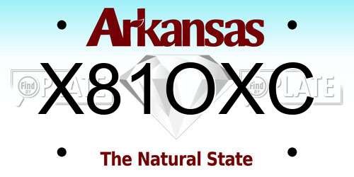 X81OXC Arkansas License Plate