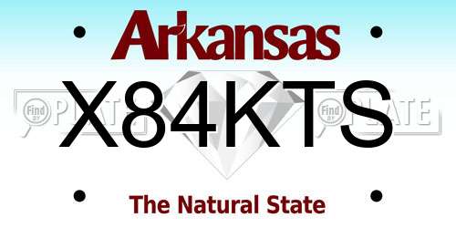 X84KTS Arkansas License Plate