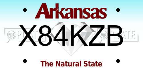 X84KZB Arkansas License Plate