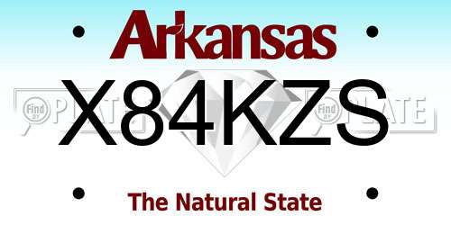 X84KZS Arkansas License Plate