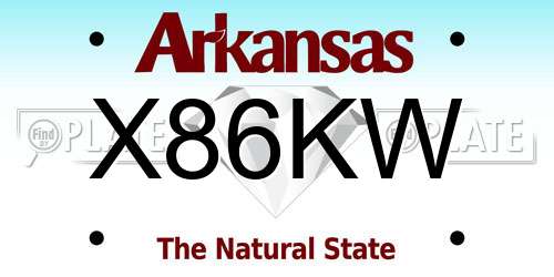 X86KW Arkansas License Plate