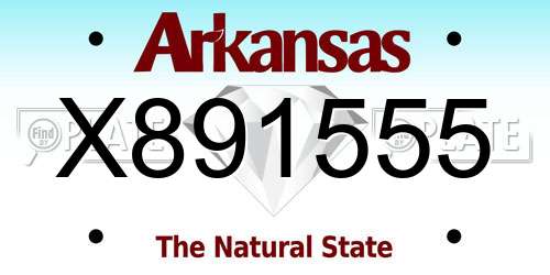 X891555 Arkansas License Plate