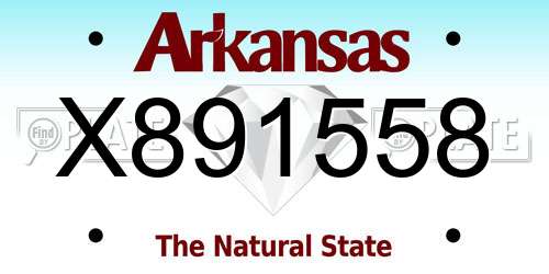 X891558 Arkansas License Plate