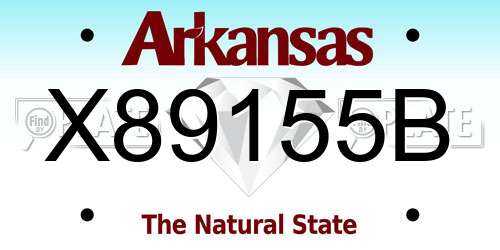 X89155B Arkansas License Plate