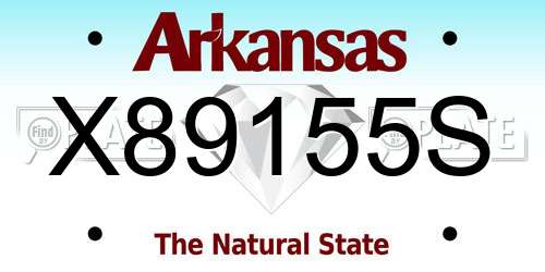X89155S Arkansas License Plate