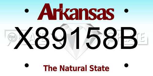 X89158B Arkansas License Plate