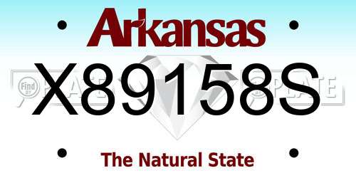 X89158S Arkansas License Plate