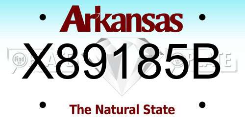 X89185B Arkansas License Plate