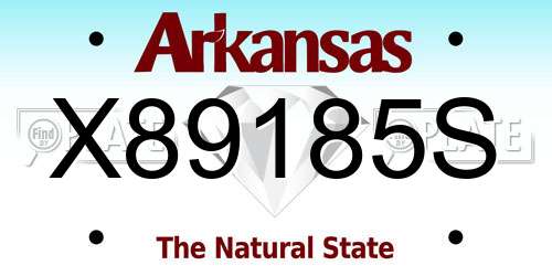 X89185S Arkansas License Plate