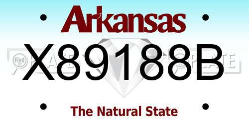 X89188B Arkansas License Plate