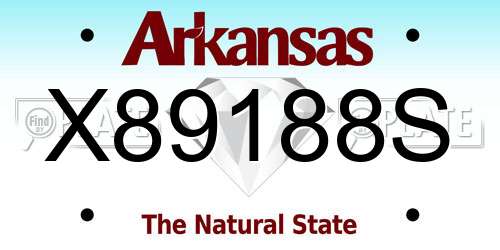 X89188S Arkansas License Plate