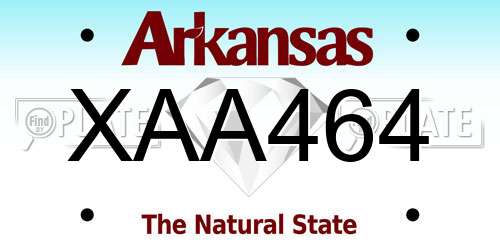 XAA464 Arkansas License Plate
