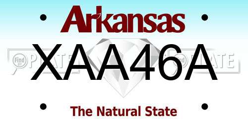 XAA46A Arkansas License Plate