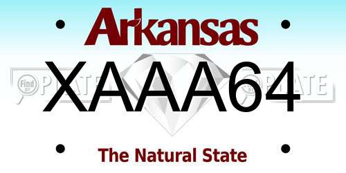 XAAA64 Arkansas License Plate