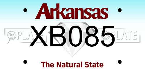 XB085 Arkansas License Plate