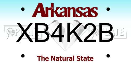 XB4K2B Arkansas License Plate