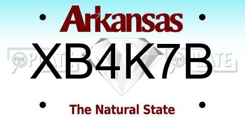 XB4K7B Arkansas License Plate