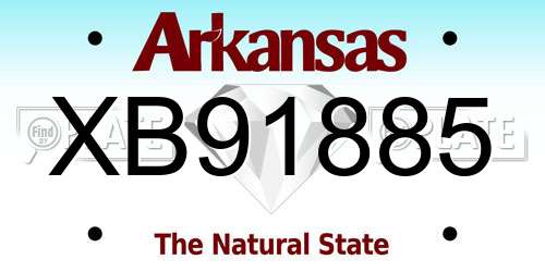 XB91885 Arkansas License Plate