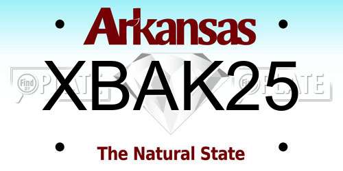 XBAK25 Arkansas License Plate