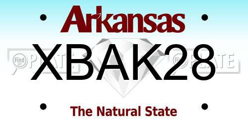 XBAK28 Arkansas License Plate