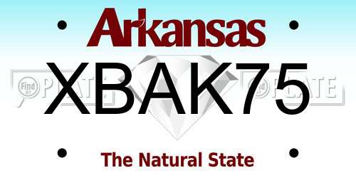 XBAK75 Arkansas License Plate