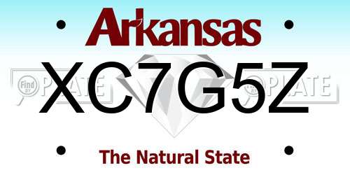 XC7G5Z Arkansas License Plate