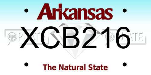XCB216 Arkansas License Plate
