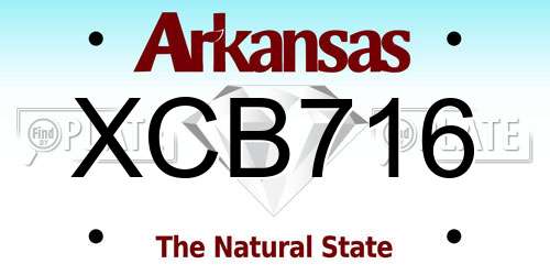 XCB716 Arkansas License Plate