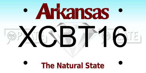 XCBT16 Arkansas License Plate