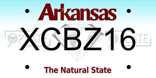 XCBZ16 Arkansas License Plate